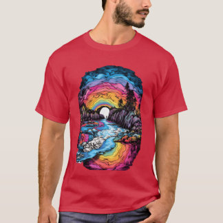 タイダイ コースト 濃色 コースタル デザイン レトロ Tシャツ