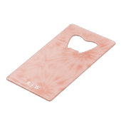 タイダイ |コーラルピンクモダンパステル クレジットカード栓抜き (正面アングル)