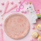 タイダイ |コーラルピンクモダンパステル ペーパープレート (パーティー)