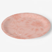 タイダイ |コーラルピンクモダンパステル ペーパープレート (アングル)