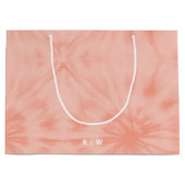 タイダイ |コーラルピンクモダンパステル ラージペーパーバッグ (正面)