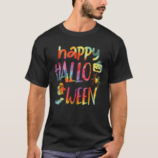 タイダイ ハッピー ハロウィン レトロ コスチューム ヒッピー メンズ W Tシャツ