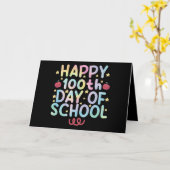 タイダイ ハッピー 100日目の学校の先生 生徒  カード (黄色い花)