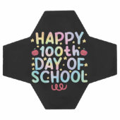 タイダイ ハッピー 100日目の学校の先生 生徒  サッカーボール (フラット)