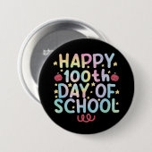 タイダイ ハッピー 100日目の学校の先生 生徒 缶バッジ (正面&裏面)