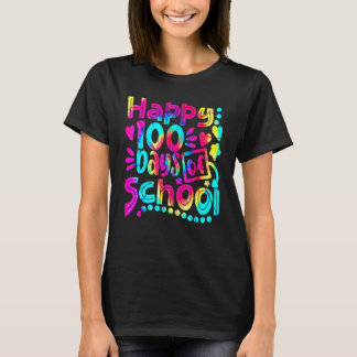 タイダイ ハッピー 100日目の学校の先生 生徒 Tシャツ