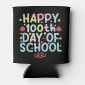 タイダイ ハッピー 100日目の登校日 先生 生徒  缶クーラー (正面)
