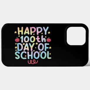 タイダイ ハッピー 100日目の登校日 先生 生徒  iPhone 13 PRO MAXケース