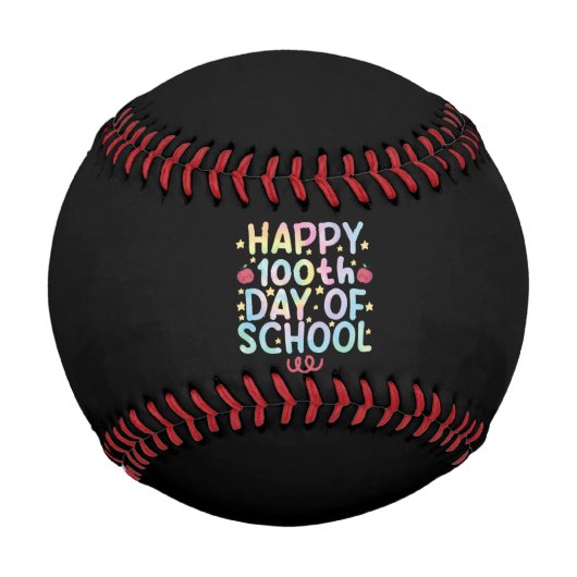 タイダイ ハッピー 100日 入学 学校 先生 生徒  野球ボール (正面)