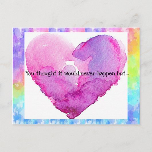 タイダイ ハート ウェディング インビテーション (正面)