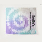 タイダイ バースデーパーティ レインボー ヒッピーバックドロップ タペストリー (正面(横))