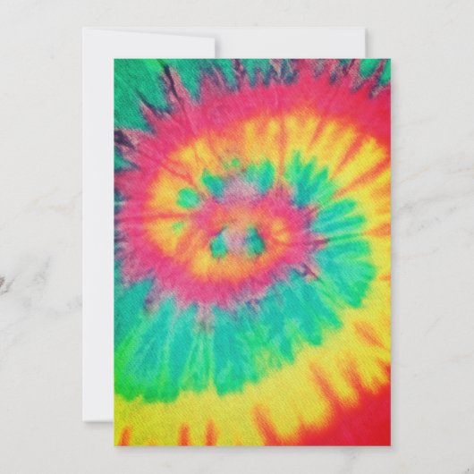 タイダイ・ヒッピー・ベイビーシャワーの招待状 (裏面)