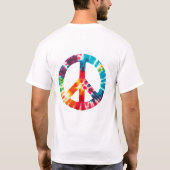 タイダイ・ピースサイン・レトロスタイル Tシャツ (裏面)