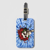 タイダイ・ブルース スカル＆ローズ ラゲッジタグ (正面縦)