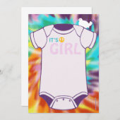 タイダイ ベビーシャワー 招待状 (正面/裏面)