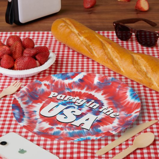 タイダイ ペーパープレート (ピクニック)