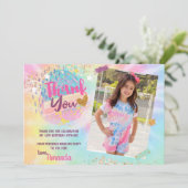 タイダイ レインボー フォト ありがとう カード (スタンド正面)