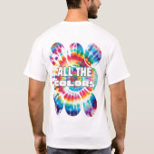 タイダイ・レトロ・ファンキー・カラー Tシャツ (裏面)