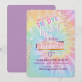 タイダイ 誕生日パーティー 招待状 (正面/裏面)