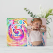タイダイ 誕生日 フォト 招待状 (スタンド正面)