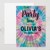 タイダイ 誕生日 招待状 レインボー タイダイ 誕生日 (正面/裏面)