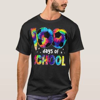 タイダイ 100日目の学校 サッカー選手 少年Tシャツ Tシャツ