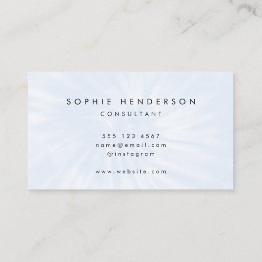 タイダイ | Pastel Blue モダン Boho Hippie 名刺 (裏面)