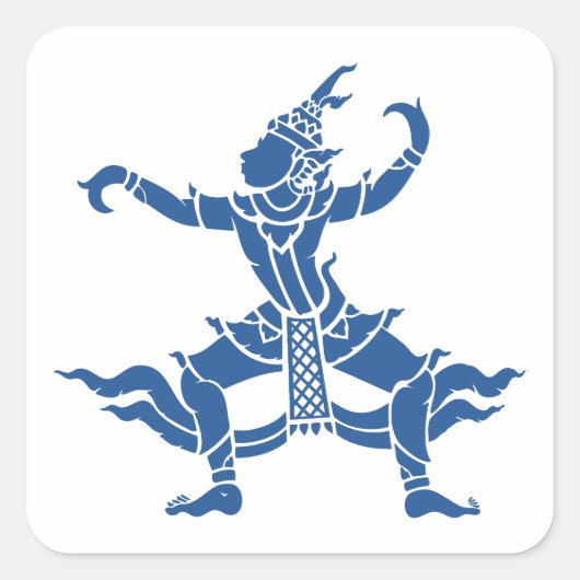 タイダンサー⚠タイのサイン⚠ スクエアシール (正面)