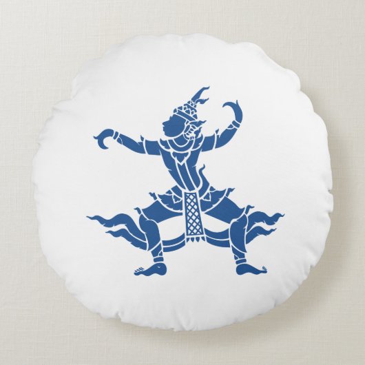 タイダンサー⚠タイのサイン⚠ ラウンドクッション (正面)