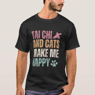 タイチと猫が幸せになおもしろいる Tシャツ