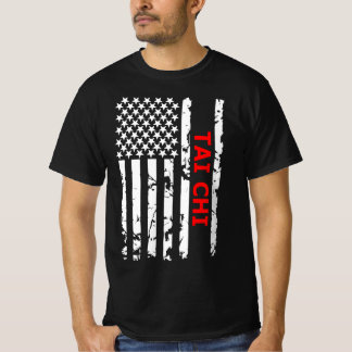 タイチクール黒白アメリカ国旗 Tシャツ
