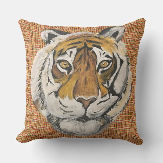 タイチタイガー絵画アクリルのデジタルEnh. アウトドアクッション (正面)