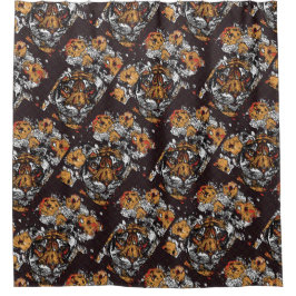 タイチー気功タイガー象徴的なインサイト絵画デザイン シャワーカーテン