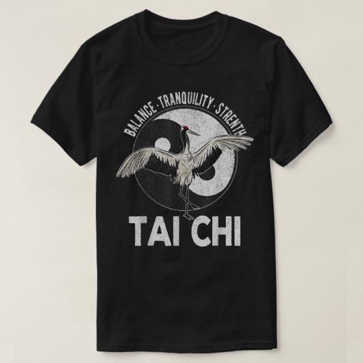 タイチー陰陽クレー中国のン武術アーツレトロ Tシャツ (デザイン正面)