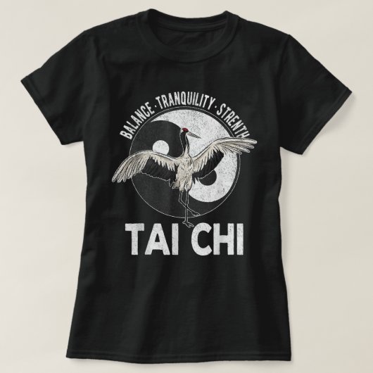 タイチー陰陽クレー中国のン武術アーツレトロ Tシャツ (デザイン正面)
