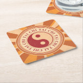 タイチ陰陽 スクエアペーパーコースター (アングル)