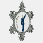 タイチ スノーフレークピューターオーナメント (左)