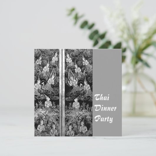 タイディナーテーマパーティー招待状シルバー 招待状 (スタンド正面)