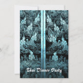 タイディナーテーマパーティー招待状ブルー 招待状 (正面)