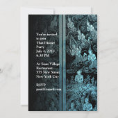 タイディナーテーマパーティー招待状ブルー 招待状 (裏面)