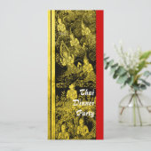 タイディナーテーマパーティー招待状金ゴールド 招待状 (スタンド正面)