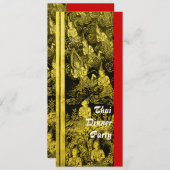 タイディナーテーマパーティー招待状金ゴールド 招待状 (正面/裏面)