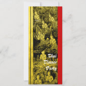 タイディナーテーマパーティー招待状金ゴールド 招待状 (正面)