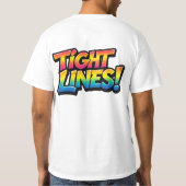 タイトラインズ レインボーグラデーション 面白い釣りギフト Tシャツ (裏面)