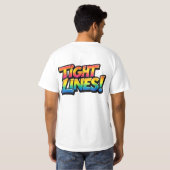 タイトラインズ レインボーグラデーション 面白い釣りギフト Tシャツ (裏面フル)