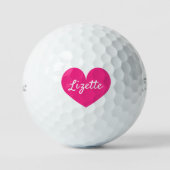タイトリスト Pro V1 女性用ゴルフボール ピンクハート ゴルフボール (正面)