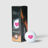 タイトリストPro V1女性のゴルフボールとピンクのハート ゴルフボール (パッケージング)