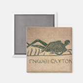 タイトルが'Know'のリクライニングスケルトン マグネット (正面/裏面)