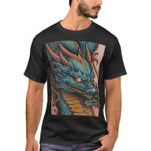 タイトルはっきりした: Dragon Graphic Men's Black T-Shirt De