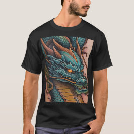 タイトルはっきりした: Dragon Graphic Men's Black T-Shirt De Tシャツ